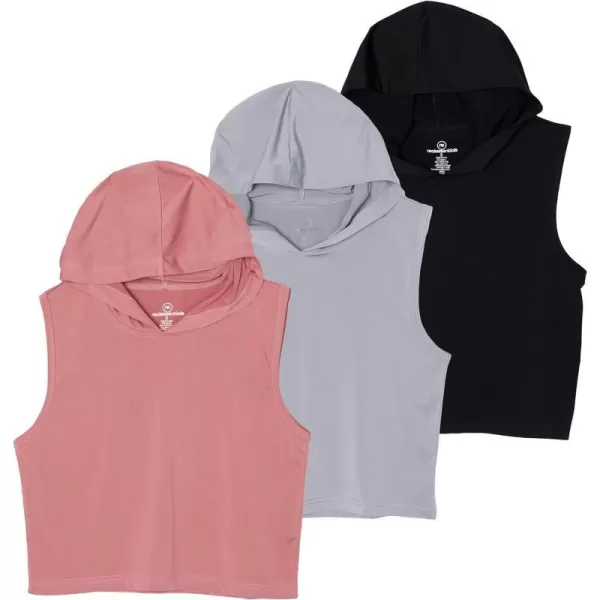 Real Essentials 3 Pack Womens DryFit Sleeveless Cropped Tank Top Hoodie  Athletic Crop Sweatshirt Available in PlusSet 7