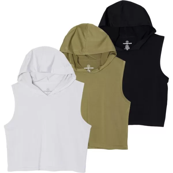 Real Essentials 3 Pack Womens DryFit Sleeveless Cropped Tank Top Hoodie  Athletic Crop Sweatshirt Available in PlusSet 8