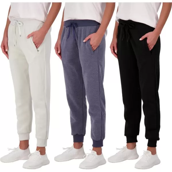 Real Essentials 3 Pack Womens Relaxed Fit UltraSoft UltraWarm Fleece Jogger Sweatpants Available in Plus SizePlus Size Set 2