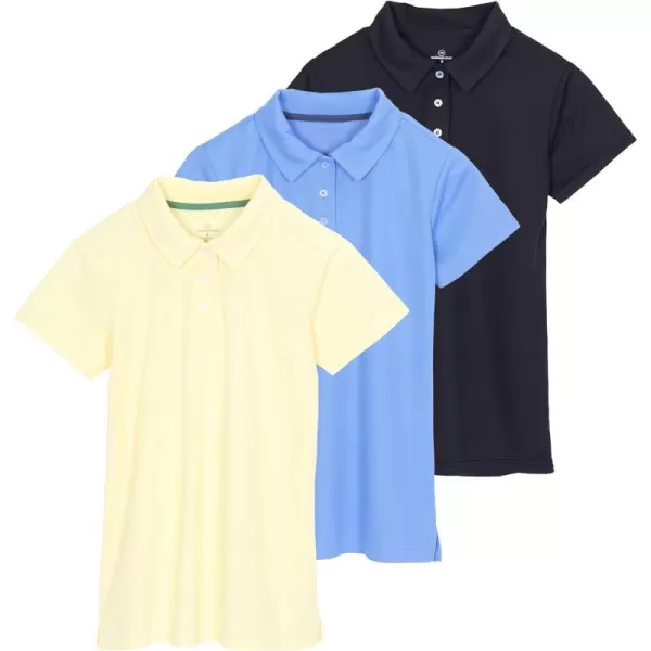 Real Essentials 3 Pack Womens Short Sleeve DryFit Performance Polo Shirt Available in PlusSet 4