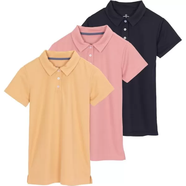 Real Essentials 3 Pack Womens Short Sleeve DryFit Performance Polo Shirt Available in PlusSet 7