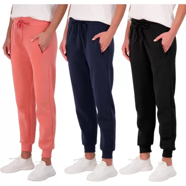 Real Essentials 3 Pack Womens UltraSoft  Warm Fleece Joggers Available in Plus SizeSet 7