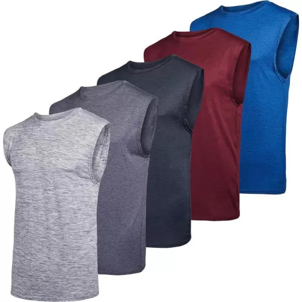 Real Essentials 3 amp 5 Pack Mens DryFit Active Athletic Tech Tank Top  Regular and Big amp Tall Sizes S5XLTRegular Regular Size  Set C