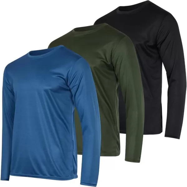 Real Essentials 3 amp 5 Pack Mens Mesh Quick Dry Athletic Long Sleeve TShirt UPF SPF UV Sun Available in Big amp TallStandard Set 6