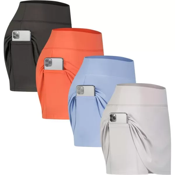 Real Essentials 4 Pack Womens Active Skort Lightweight Comfy  Breathable Tennis Golf Skirt Available in Plus SizeSet 5