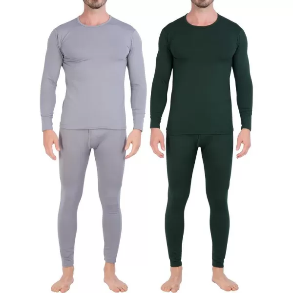 Real Essentials 4 Piece Mens Thermal Underwear Sets  Long Sleeve Top amp Bottom Fleece Long Johns Available in Big amp TallBig amp Tall Set 8