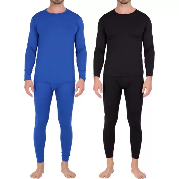 Real Essentials 4 Piece Mens Thermal Underwear Sets  Long Sleeve Top amp Bottom Fleece Long Johns Available in Big amp TallBig amp Tall Set 9