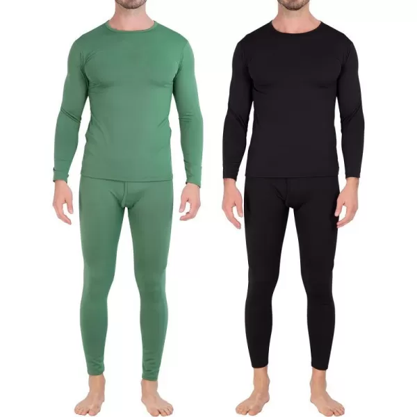 Real Essentials 4 Piece Mens Thermal Underwear Sets  Long Sleeve Top amp Bottom Fleece Long Johns Available in Big amp TallStandard Set 10