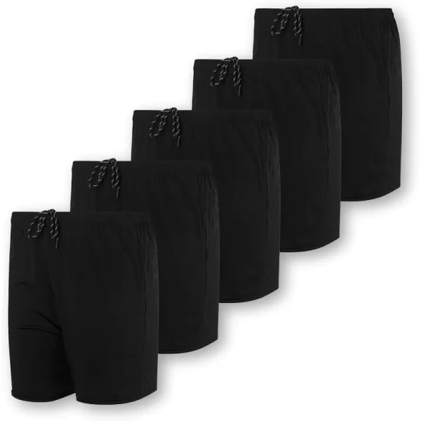 Real Essentials 5 Pack Mens 5 Inseam DryFit Running Workout Shorts  Pockets amp Drawstring Available in Big amp TallBig amp Tall Set 7