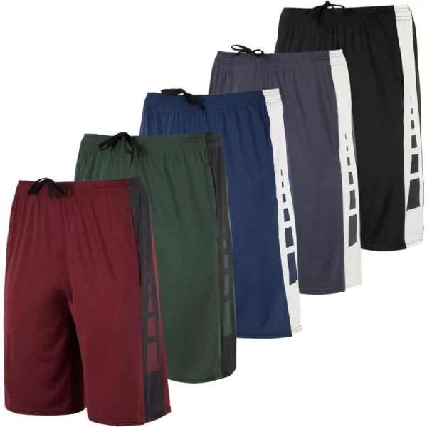 Real Essentials 5 Pack Mens DryFit Sweat Resistant Active Athletic Performance ShortsSet M