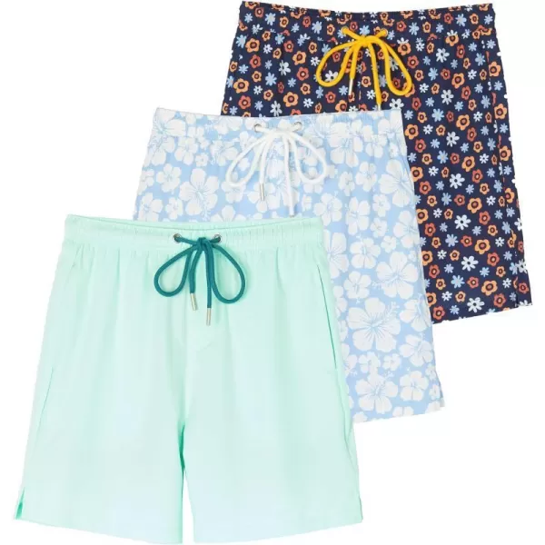 Real Essentials Boys 2 in 1 Flat Front Swim ShortsSet 3