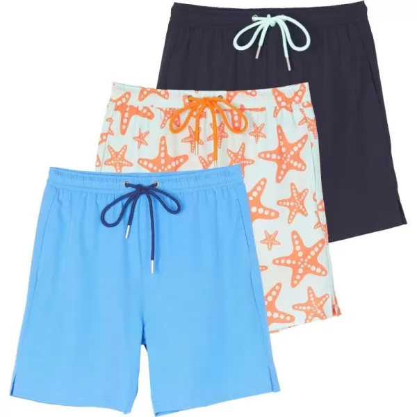 Real Essentials Boys 2 in 1 Flat Front Swim ShortsSet 5