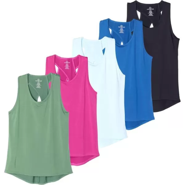 Real Essentials Ladies Active Keyhole Back Tank TopSet 4