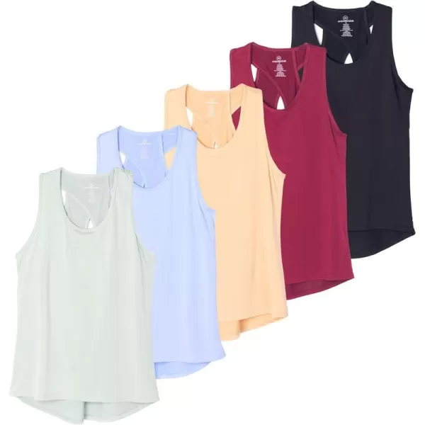 Real Essentials Ladies Active Keyhole Back Tank TopSet 5