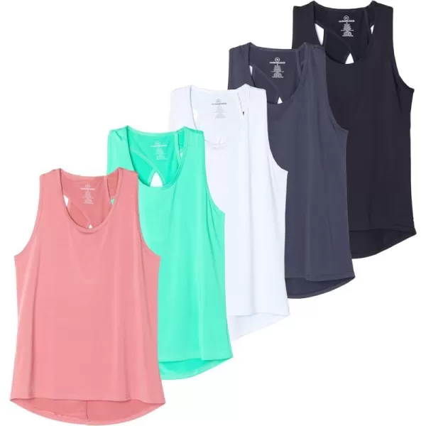 Real Essentials Ladies Active Keyhole Back Tank TopSet 6