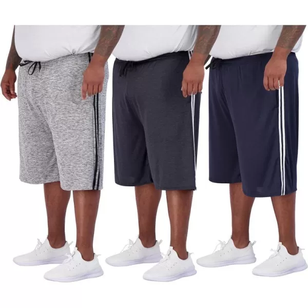 Real Essentials Mens Big amp Tall 3Pack Dry Fit amp Mesh Active Athletic Perfomance Shorts 3X5XDry Fit Dry Fitset J