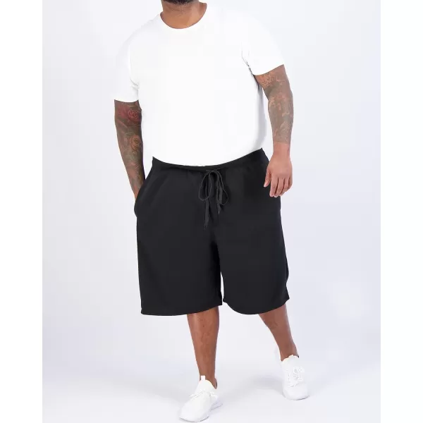 Real Essentials 3 Pack Mens 9quot Fleece Casual Lounge Athletic ShortsRegular ampamp BigTall SizesSet 2