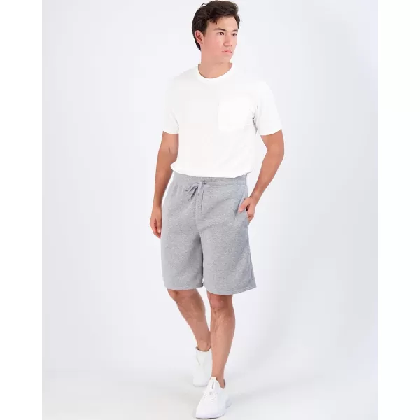 Real Essentials 3 Pack Mens 9quot Fleece Casual Lounge Athletic ShortsRegular ampamp BigTall SizesSet 2