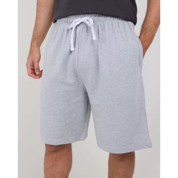 Real Essentials 3 Pack Mens Cotton 9quot French Terry Casual Lounge Sweat Shorts with Pockets Available in Big ampamp TallSet 1