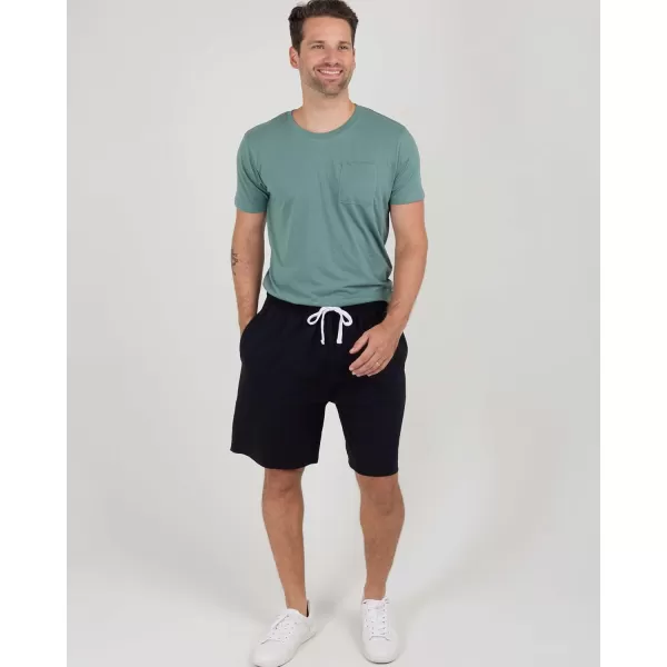 Real Essentials 3 Pack Mens Cotton 9quot French Terry Casual Lounge Sweat Shorts with Pockets Available in Big ampamp TallSet 1