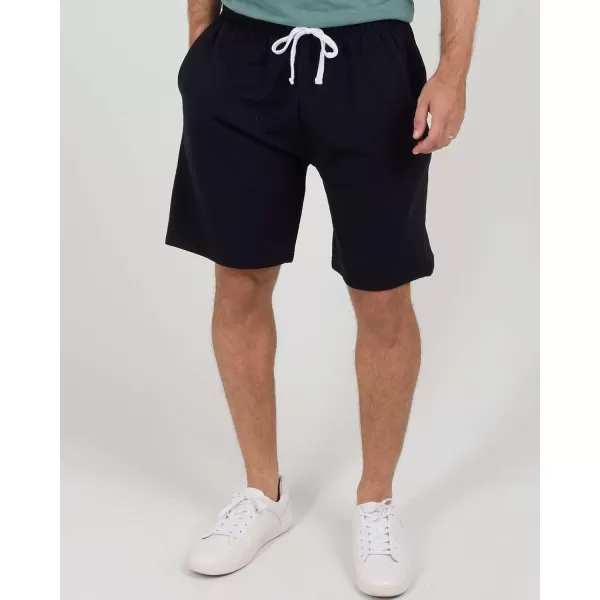 Real Essentials 3 Pack Mens Cotton 9quot French Terry Casual Lounge Sweat Shorts with Pockets Available in Big ampamp TallSet 1