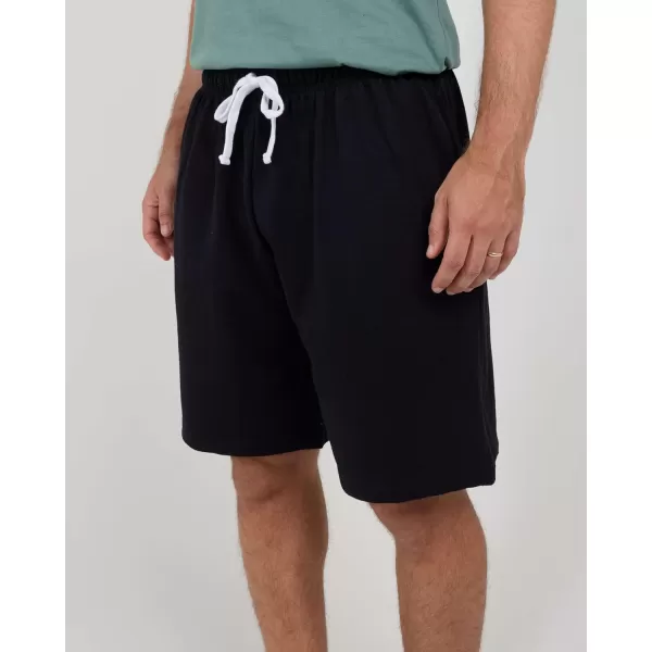 Real Essentials 3 Pack Mens Cotton 9quot French Terry Casual Lounge Sweat Shorts with Pockets Available in Big ampamp TallSet 2