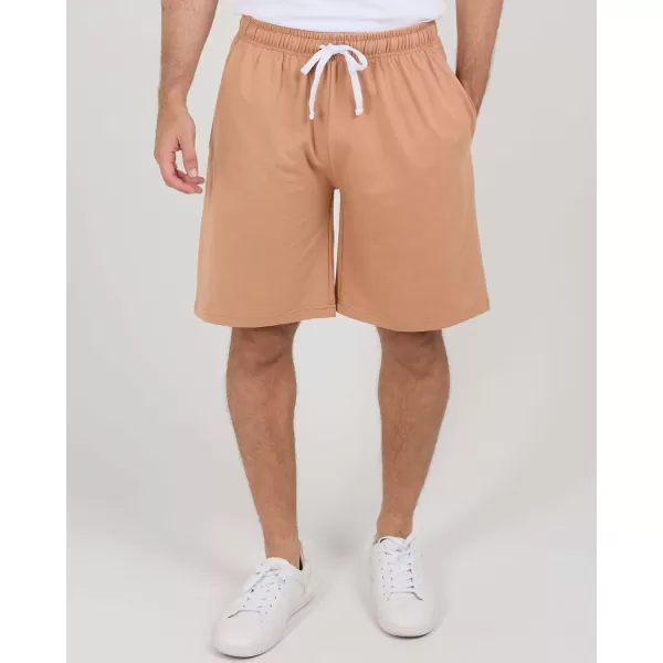 Real Essentials 3 Pack Mens Cotton 9quot French Terry Casual Lounge Sweat Shorts with Pockets Available in Big ampamp TallSet 5