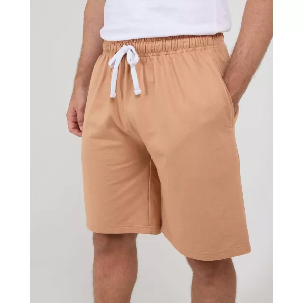 Real Essentials 3 Pack Mens Cotton 9quot French Terry Casual Lounge Sweat Shorts with Pockets Available in Big ampamp TallSet 5