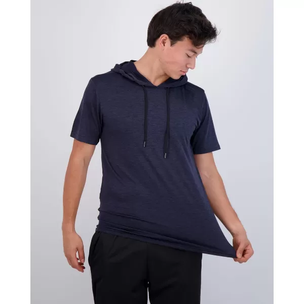 Real Essentials 3 Pack Mens Dry Fit Short Sleeve Active Athletic Hoodie Pullover Sweatshirt Available in Big ampamp TallSet 1