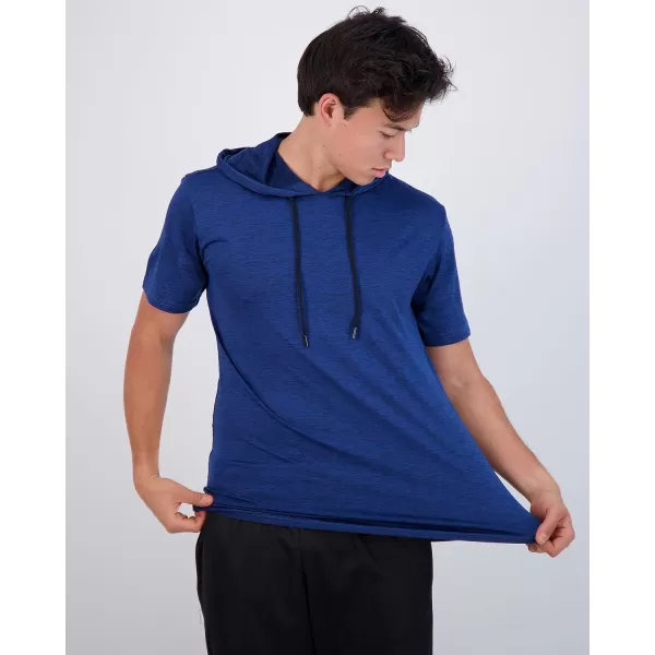 Real Essentials 3 Pack Mens Dry Fit Short Sleeve Active Athletic Hoodie Pullover Sweatshirt Available in Big ampamp TallSet 3