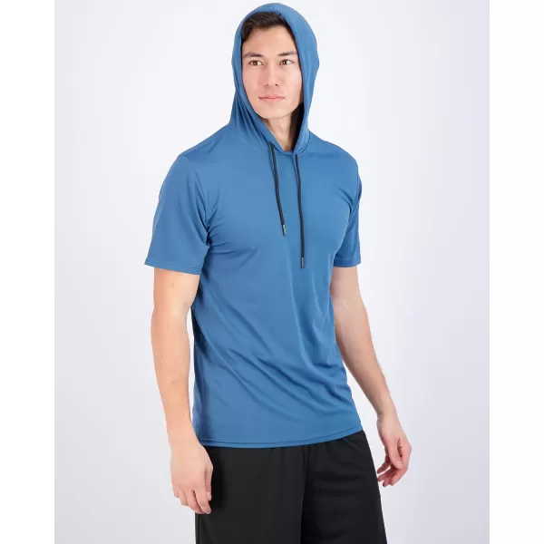 Real Essentials 3 Pack Mens Dry Fit Short Sleeve Active Athletic Hoodie Pullover Sweatshirt Available in Big ampamp TallSet 7