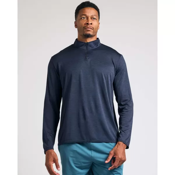 Real Essentials 3 Pack Mens DryFit Active Quarter Zip Long Sleeve Athletic Performance Pullover Available In Big ampamp TallSet B