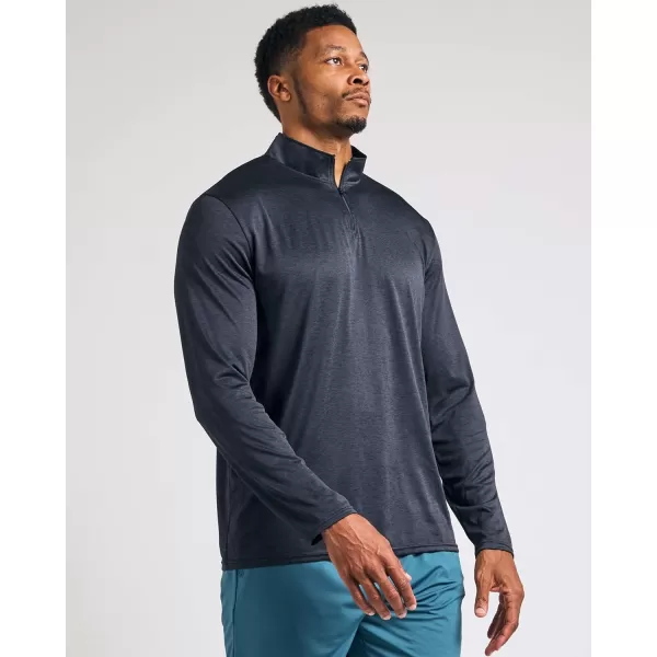 Real Essentials 3 Pack Mens DryFit Active Quarter Zip Long Sleeve Athletic Performance Pullover Available In Big ampamp TallSet D