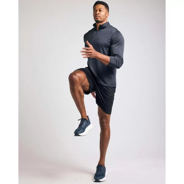 Real Essentials 3 Pack Mens DryFit Active Quarter Zip Long Sleeve Athletic Performance Pullover Available In Big ampamp TallSet E