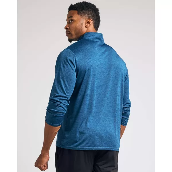 Real Essentials 3 Pack Mens DryFit Active Quarter Zip Long Sleeve Athletic Performance Pullover Available In Big ampamp TallSet F