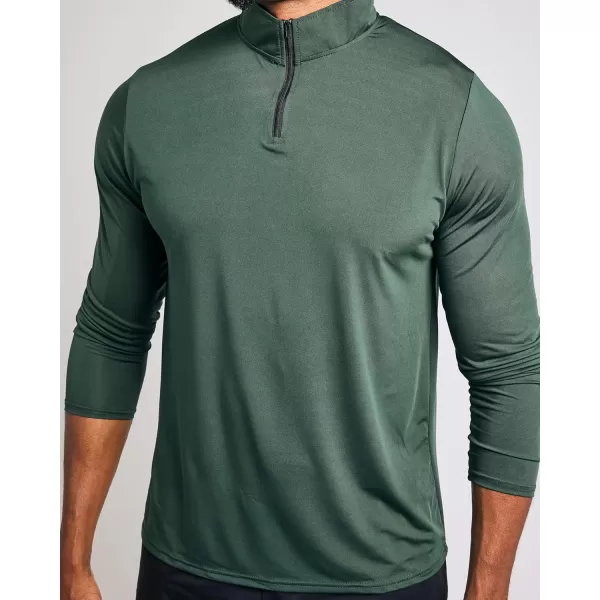 Real Essentials 3 Pack Mens DryFit Active Quarter Zip Long Sleeve Athletic Performance Pullover Available In Big ampamp TallSet H