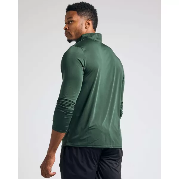 Real Essentials 3 Pack Mens DryFit Active Quarter Zip Long Sleeve Athletic Performance Pullover Available In Big ampamp TallSet H