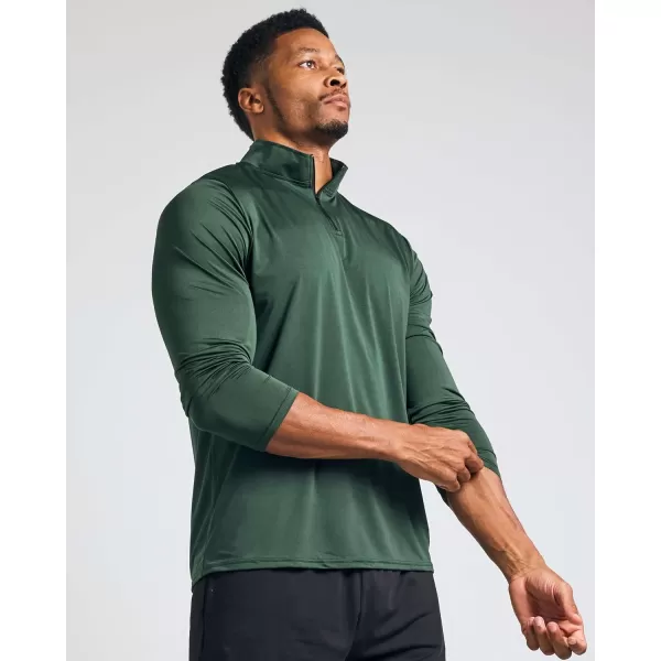 Real Essentials 3 Pack Mens DryFit Active Quarter Zip Long Sleeve Athletic Performance Pullover Available In Big ampamp TallSet H