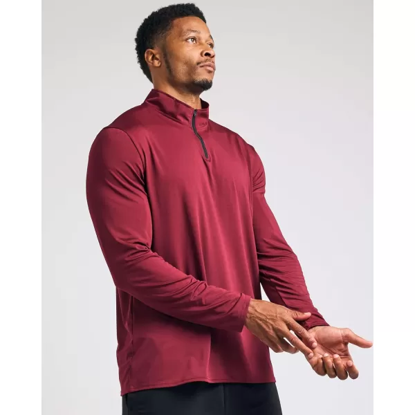 Real Essentials 3 Pack Mens DryFit Active Quarter Zip Long Sleeve Athletic Performance Pullover Available In Big ampamp TallSet I