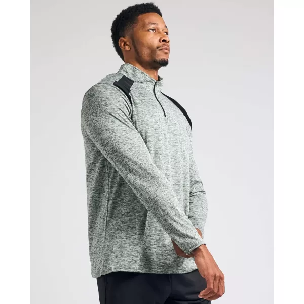 Real Essentials 3 Pack Mens DryFit Active Quarter Zip Long Sleeve Athletic Performance Pullover Available In Big ampamp TallSet J