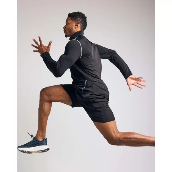 Real Essentials 3 Pack Mens DryFit Active Quarter Zip Long Sleeve Athletic Performance Pullover Available In Big ampamp TallSet K