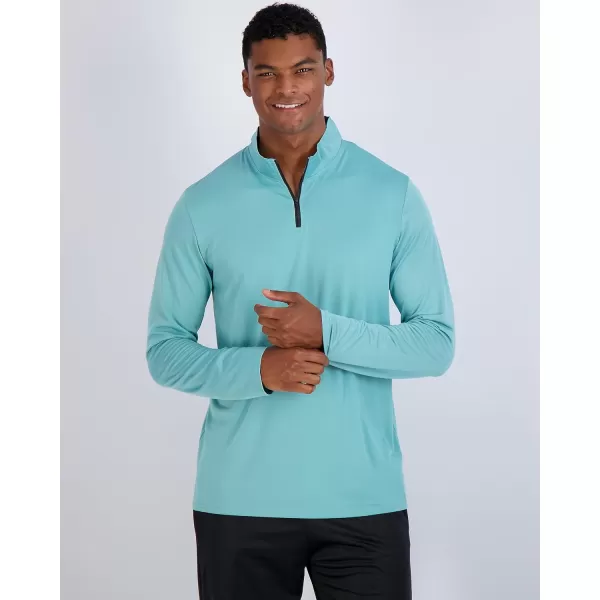 Real Essentials 3 Pack Mens DryFit Active Quarter Zip Long Sleeve Athletic Performance Pullover Available In Big ampamp TallSet L