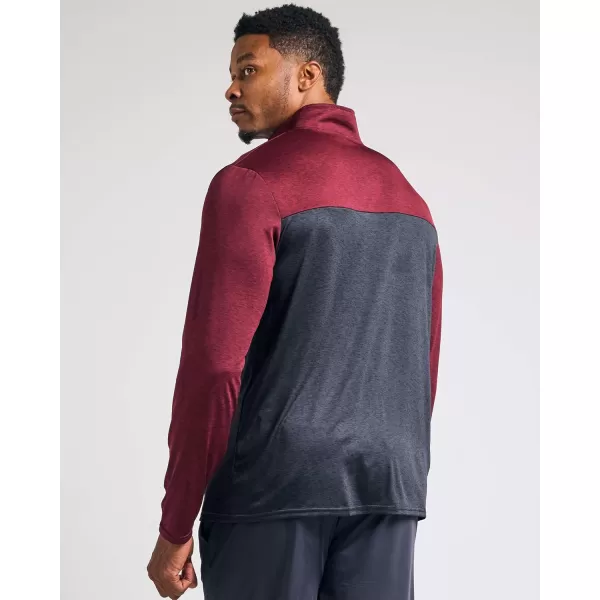 Real Essentials 3 Pack Mens DryFit Active Quarter Zip Long Sleeve Athletic Performance Pullover Available In Big ampamp TallSet a