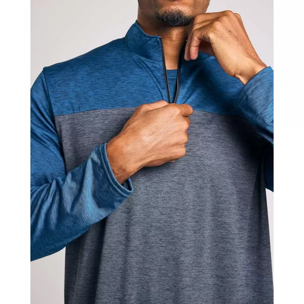 Real Essentials 3 Pack Mens DryFit Active Quarter Zip Long Sleeve Athletic Performance Pullover Available In Big ampamp TallSet a