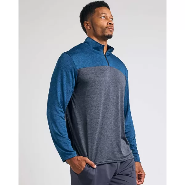 Real Essentials 3 Pack Mens DryFit Active Quarter Zip Long Sleeve Athletic Performance Pullover Available In Big ampamp TallSet a