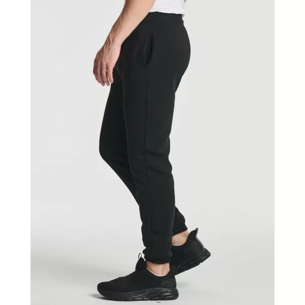 Real Essentials 3 Pack Mens Fleece Elastic Bottom Jogger Sweatpants with Pockets Available in Big ampamp TallSet 1