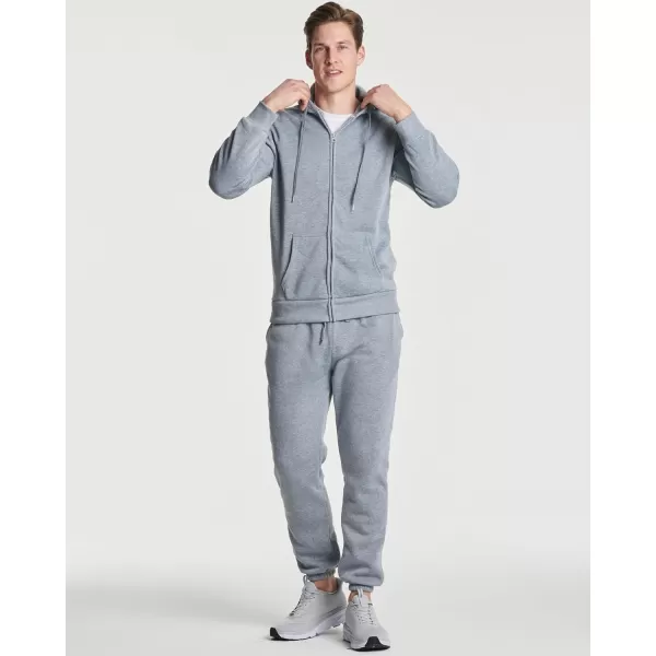 Real Essentials 3 Pack Mens Fleece Elastic Bottom Jogger Sweatpants with Pockets Available in Big ampamp TallSet 2