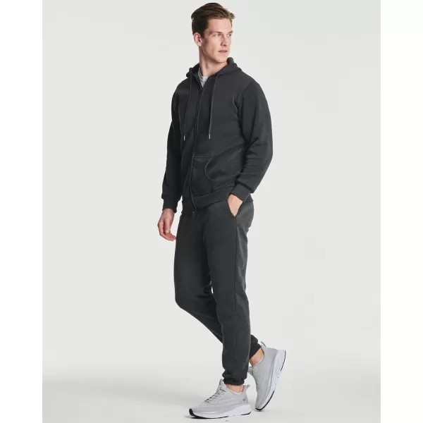 Real Essentials 3 Pack Mens Fleece Elastic Bottom Jogger Sweatpants with Pockets Available in Big ampamp TallSet 3