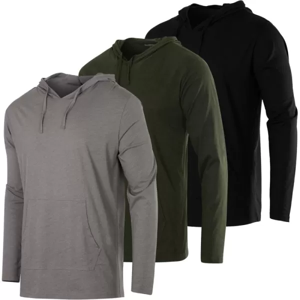 Real Essentials 3 Pack Mens Cotton Lightweight Casual Pullover Drawstring Hoodie With Pocket Available In Big ampamp TallSet 6