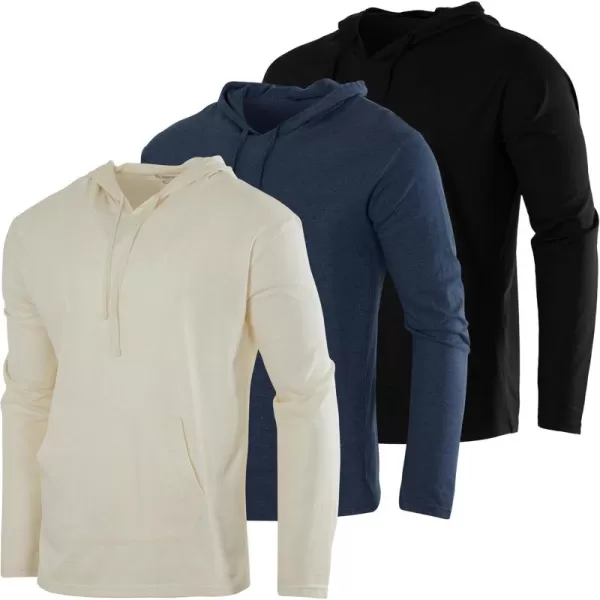 Real Essentials 3 Pack Mens Cotton Lightweight Casual Pullover Drawstring Hoodie With Pocket Available In Big ampamp TallSet 7